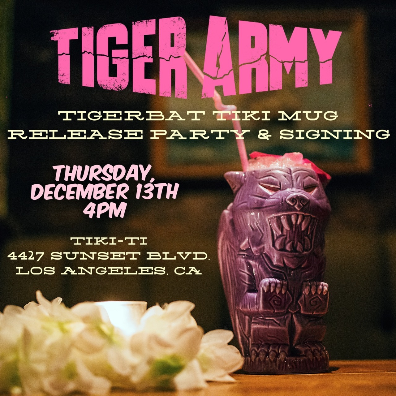 tiger army tiki mug for signing at tiki-ti